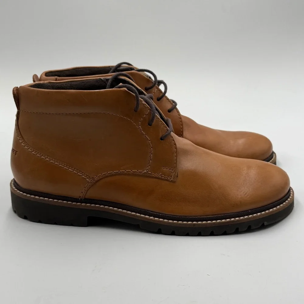 Rockport truTECH Leather Chukka Boots Brown Comfort Walking Casual Men 7 Wide‎